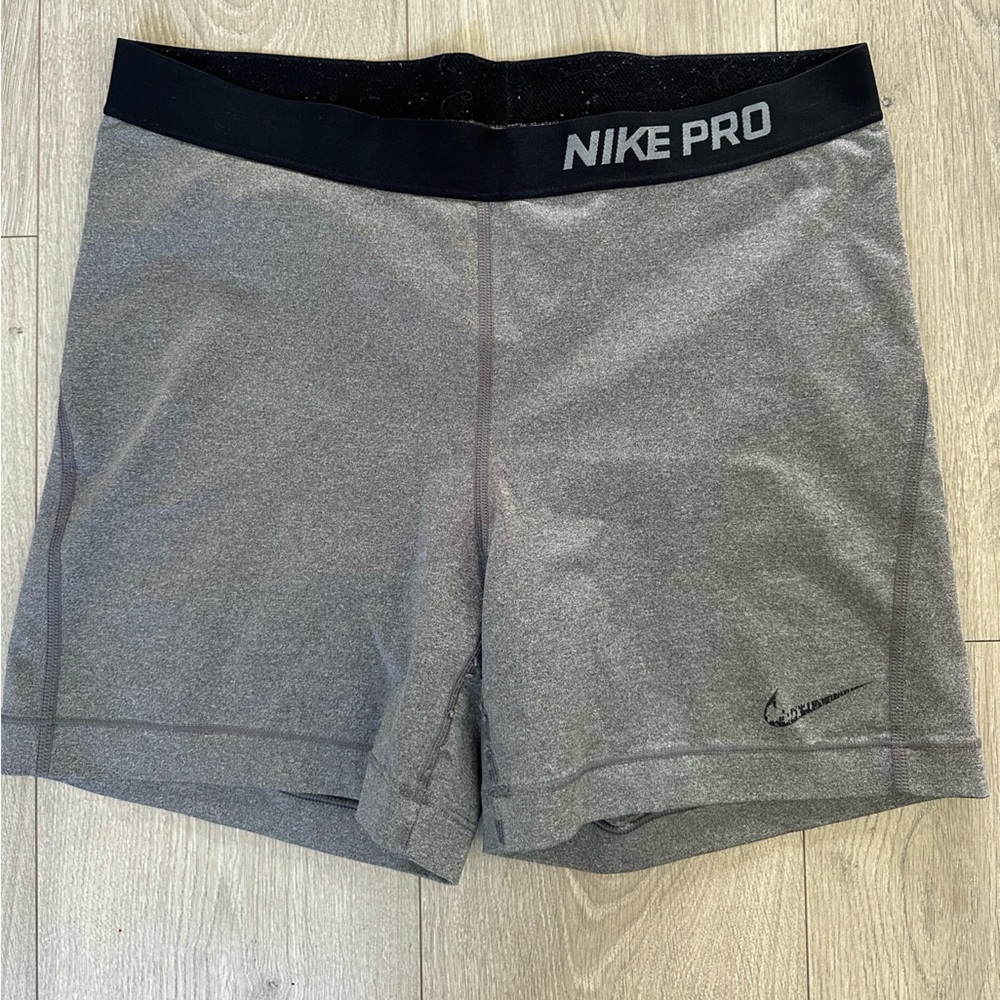 Nike Pro Athletic Shorts in Gray and Black